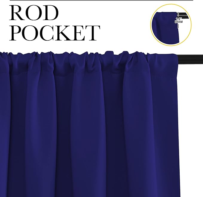 NICETOWN Blackout Curtains for Bedroom, 1 Pair, 70 by 63-inch, Window Treatment