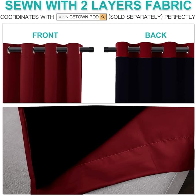 NICETOWN 100% Blackout Curtains