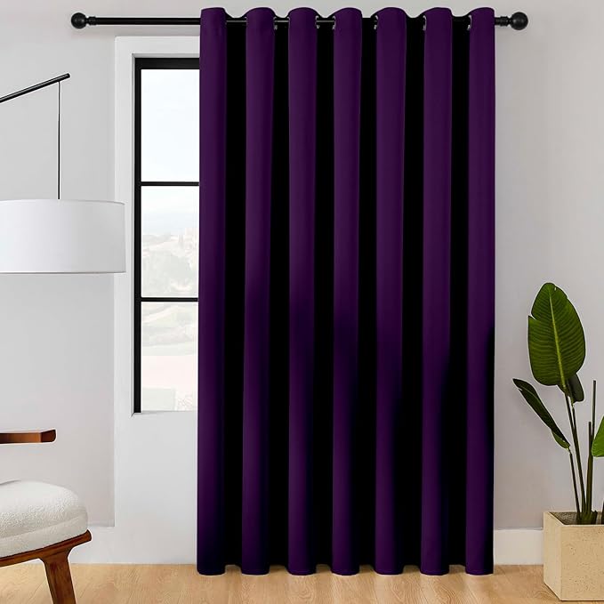 ChrisDowa Room Divider Curtain 108 Inches Long, Wide Blackout Sliding Door
