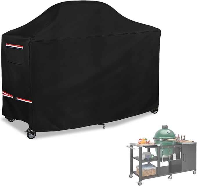 64 Inch Large Green Egg Big Grill Table Cover, Kamado Ceramic BBQ Grill Cover, Waterproof Heavy Duty Outdoor Grill Cover, BBQ Cover, Grill Cart Cover