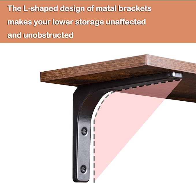 DINZI LVJ Long Wall Shelves, 39.4Inch Wall Mounted Shelves Set of 2, Extra