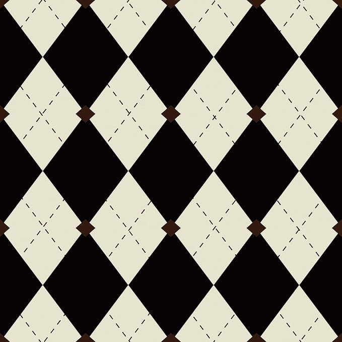 Simon&Siff Retro Checkered Peel and Stick Wallpaper Black and White Wallpaper