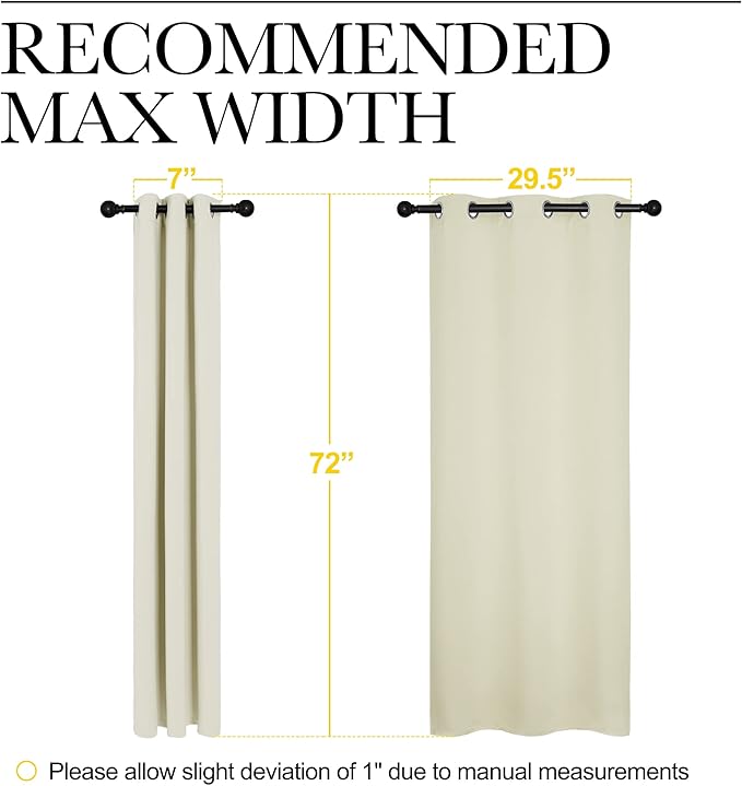 NICETOWN Blackout Curtains for Bedroom, 72 inches Long Curtains & Drapes for