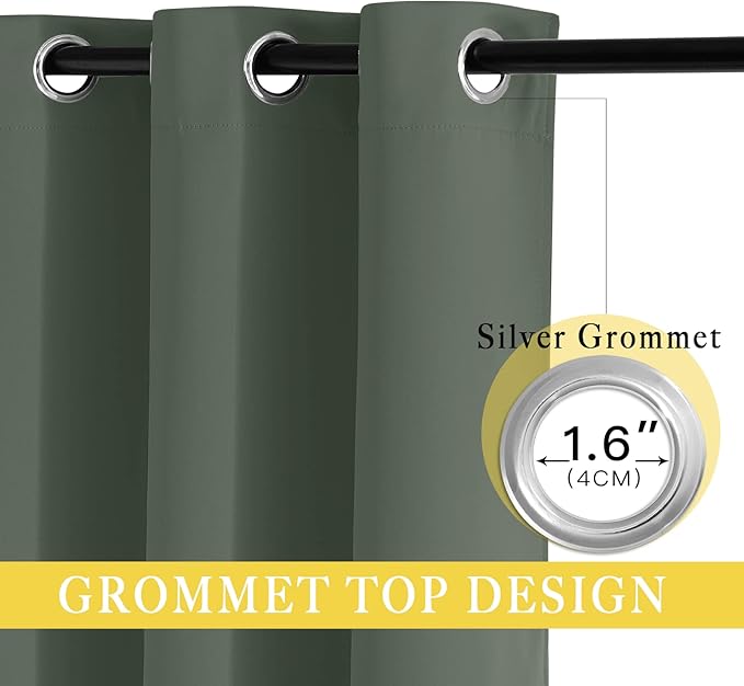 NICETOWN Sliding Door Curtains 84 inches Long, Grommet Blackout Thermal Patio
