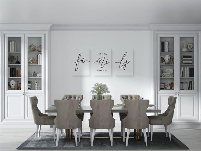 GUBIYU Home Family Wall Art for Living Room & Dining Room, Inspirational Quotes