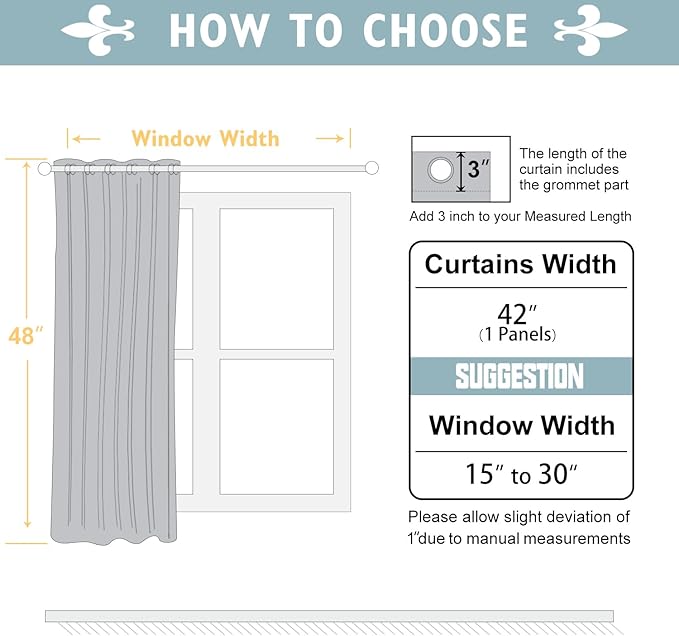 ChrisDowa Blackout Curtains 48 inches Long