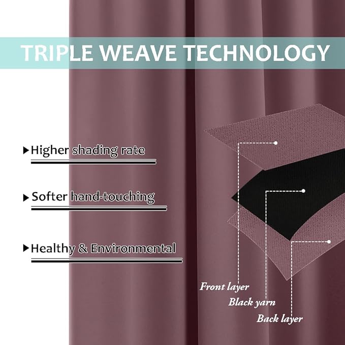 NICETOWN 100% Blackout Short Curtains