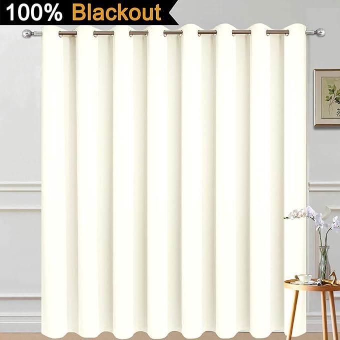 Yakamok Extra Wide 100% Blackout Full Shading Curtains
