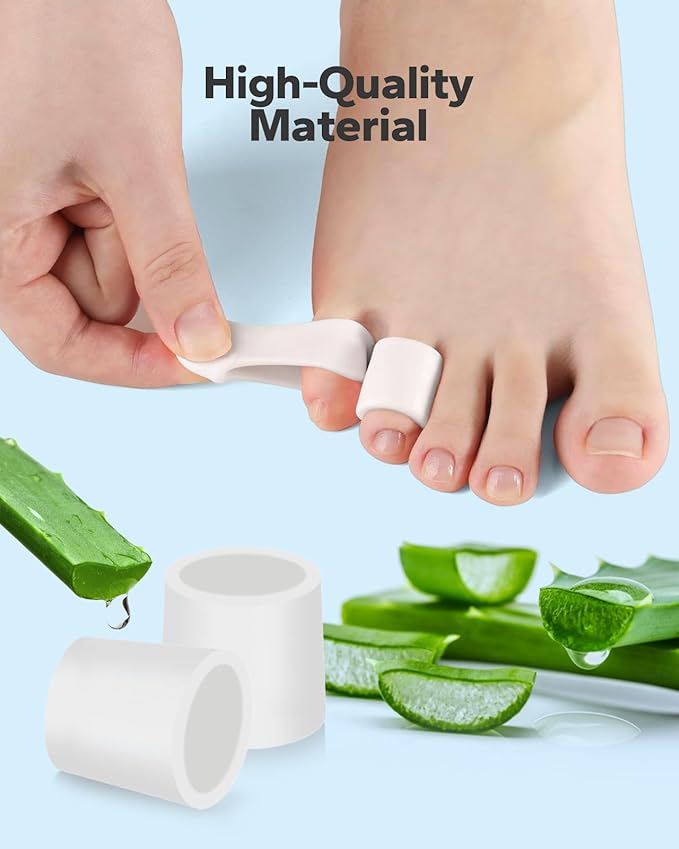 Silicone Toe Sleeves (24 Count), Pain Relief Pinky Toe Protector, Corn Protectors for Toes, Corn Pads for Pinky Toe, Gel Toe Protector for Bunion Blisters, Corns, Hammer Toes, Toenails Loss