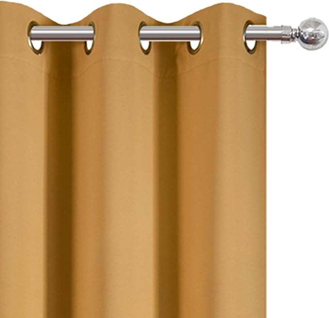 LEMOMO Mustard Yellow Blackout Curtains/38 x 54 Inch/Set of Two Panels Grommet