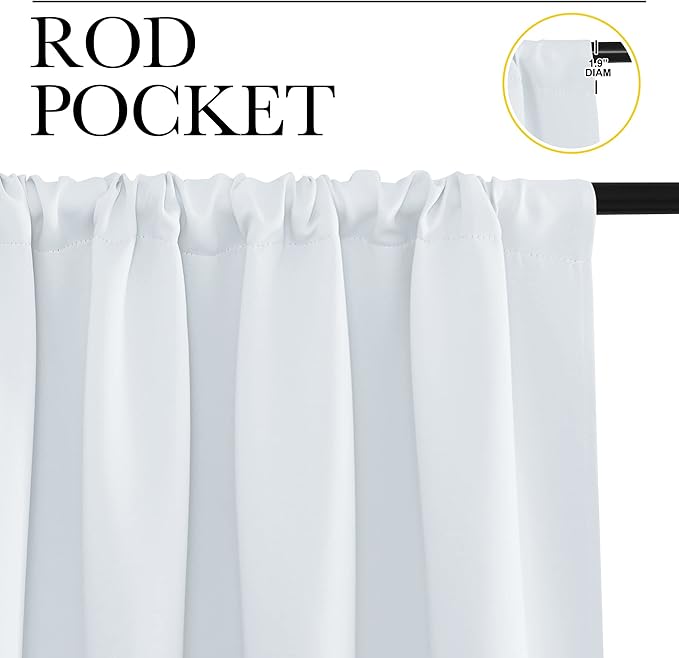 NICETOWN Greyish White Window Curtain Panels