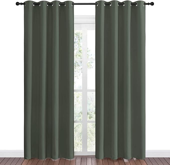 NICETOWN Dark Mallard Blackout Curtains Grommet