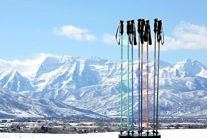 GOODE Carbon Neutral Ski Poles – Ultra-Lightweight & Durable Eco-Friendly Composite – High-Performance Shock Absorbing Downhill Ski Poles for Men & Women - Pair