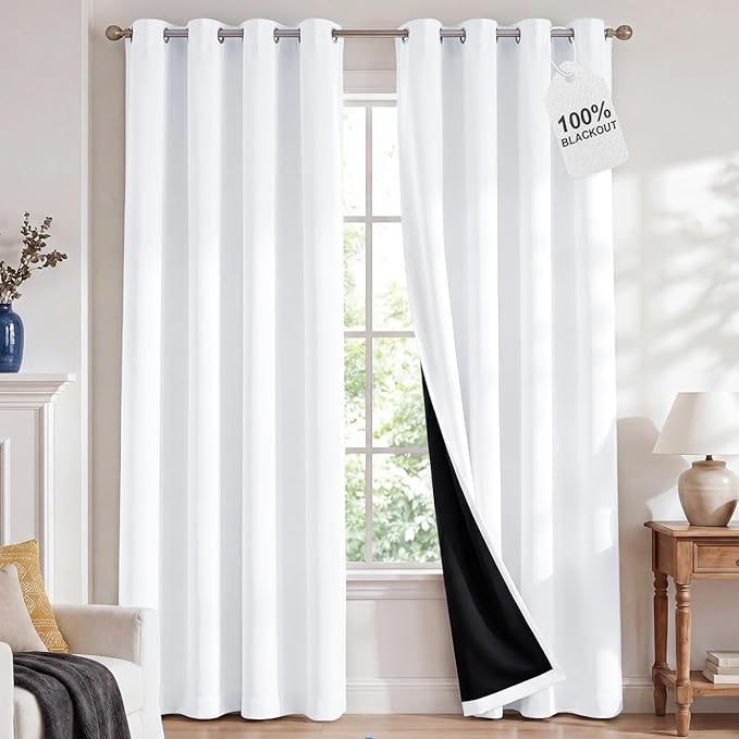 NICETOWN 100% Blackout Window Curtain Panels, Cold and Full Light Blocking