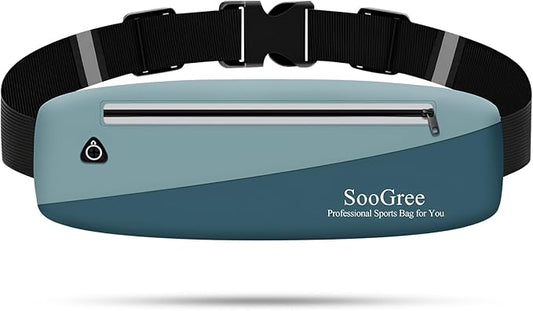 Slim Fanny Packs for Women Men,Waterproof Waist Pack with Reflective Strip Adjustable Strap,Running Belt for Sports Workout Cycling Hiking, Casual Hands-Free Wallets Phone Bag (Style 9)
