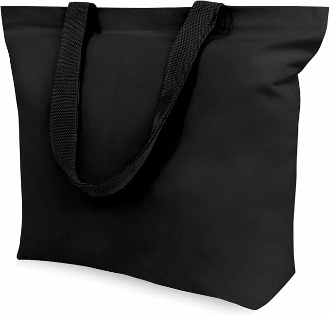 TOPDesign 2-Pack Canvas Tote Bags with Magnetic Snap, Reusable Grocery Shopping Bags, DIY Your Creative Designs