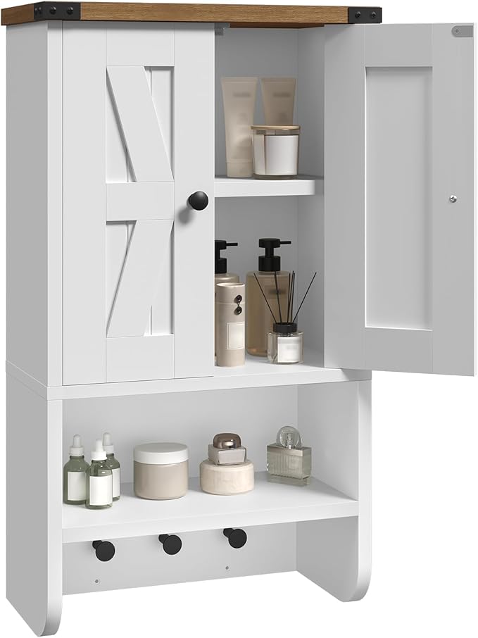 MAHANCRIS Bathroom Wall Cabinet, Farmhouse Medicine Cabinet