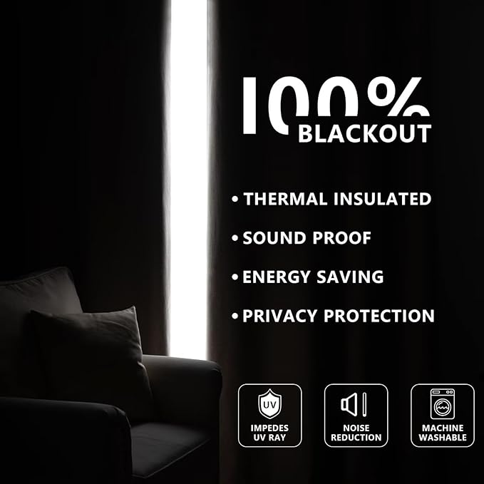 IGEMAEVE 100% Blackout Curtains