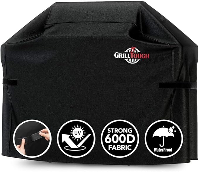 Heavy Duty BBQ Grill Cover for Outdoor Grill, 60 Inch – Waterproof, Weather Resistant, UV & Fade Resistant with Adjustable Straps – Gas Grill Cover for Weber, Charbroil