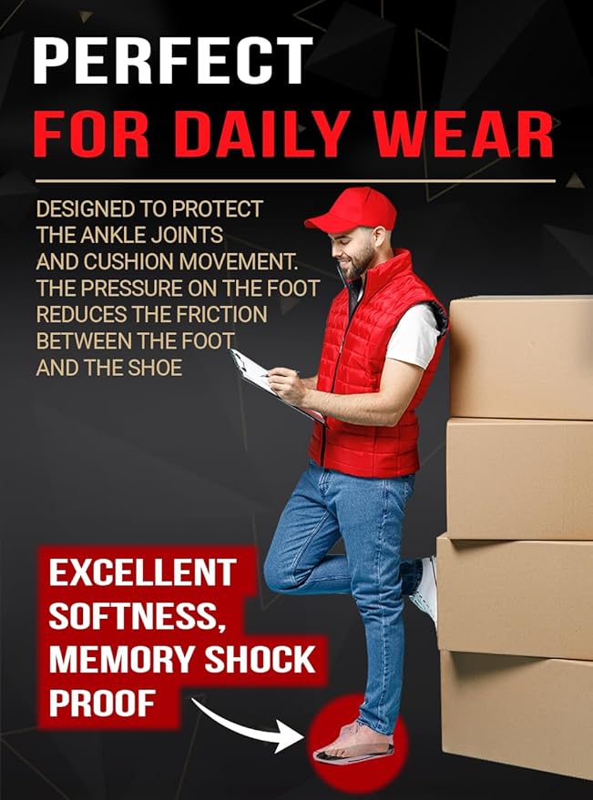 Work Pro Comfort Insoles - Shock Absorption - Low Arch - Cushioning Anti Fatigue Shoe Insert Men Women - Non-Slip - Soft Comfortable Work Boot Insoles - Foot Pain Relief (L, Black)