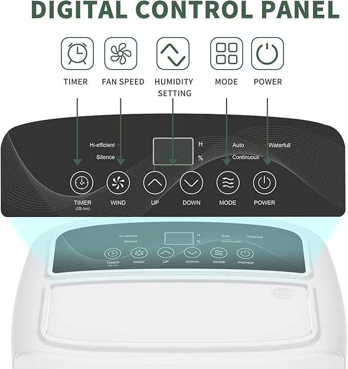 Shinco 40 Pints Dehumidifier for Home and Basements, 2000 Sq.Ft Dehumidifiers with Drain Hose, Auto or Manual Drainage, Auto Defrost, Quietly Remove Moisture, Intelligent Humidity Control, 24HR Timer