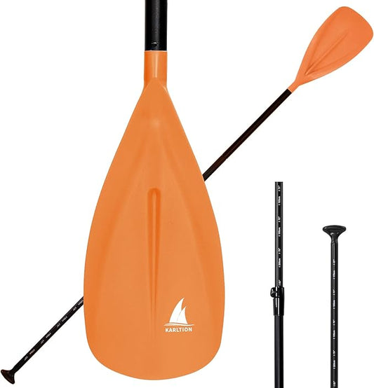 SUP Paddle - 3-Piece Adjustable Aluminium SUP Paddle with Glass Fiber Blade for Surfing, Floating, Water Sports