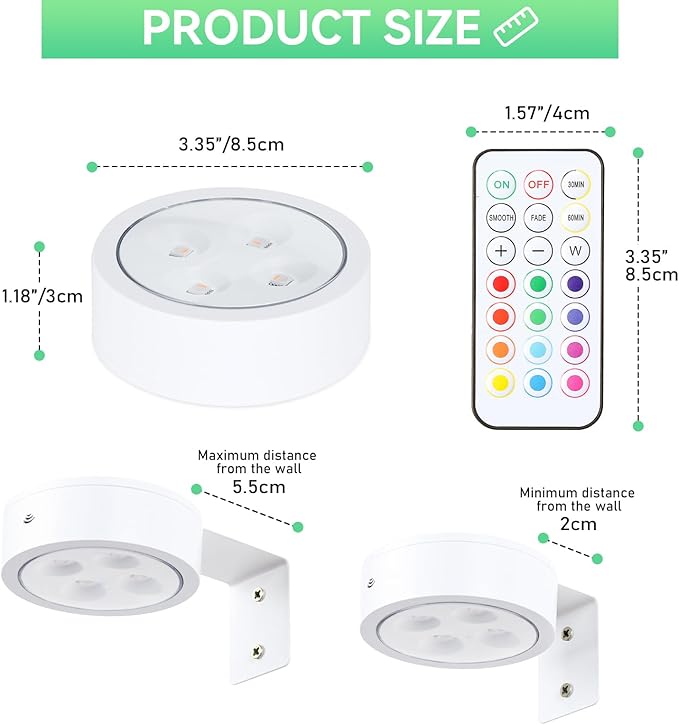 4-Pack Picture Light Battery Operated