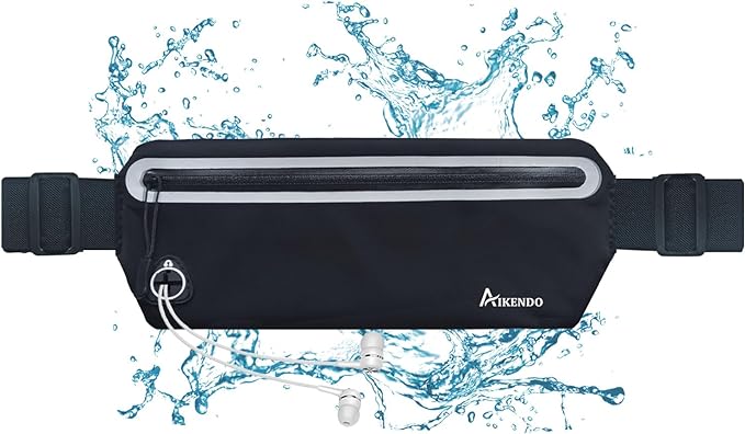 Slim Running Belt Fanny Pack Women Men,Runners Phone Holder Waist Bag,Run Pouch Waist Belt for Workout Jogging,Travel Money Belt Running Gear Accessories.