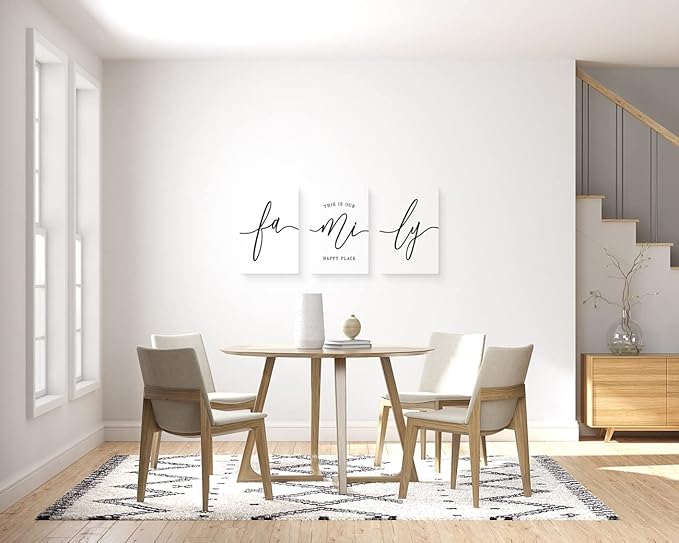 GUBIYU Family Wall Decor Home, Love Art Set of 3 Dining Room Modern Bedroom
