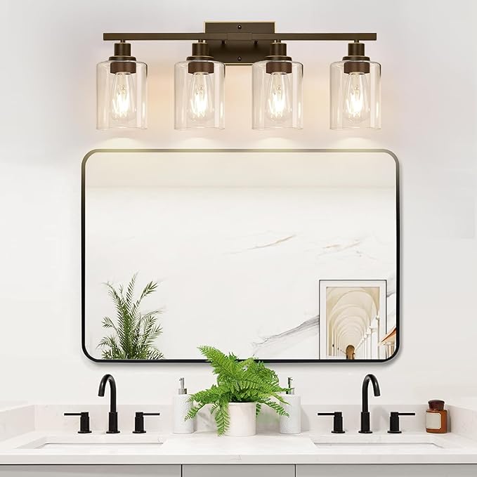 MOKATNG 4-Light Bathroom Light Fixtures, Vanity Light