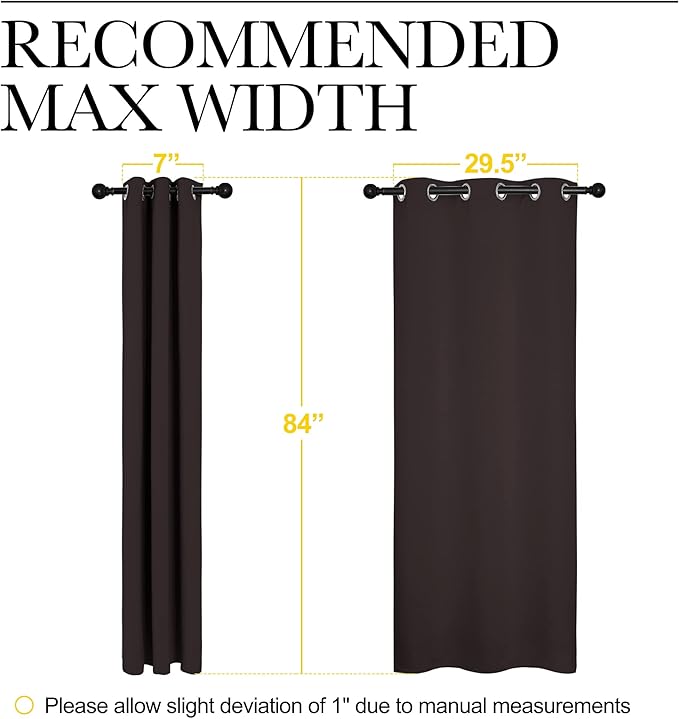 NICETOWN Thermal Curtains 84" Long, Energy Smart Thermal Insulated Solid