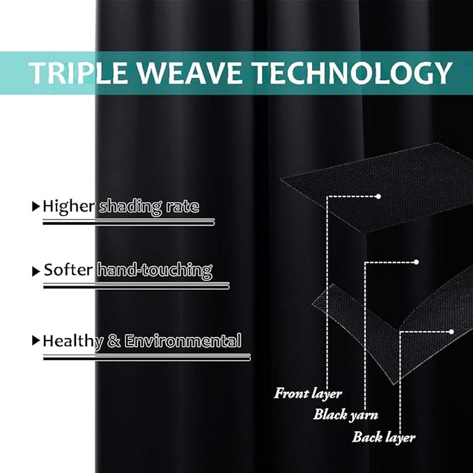 NICETOWN Complete 100% Blackout Curtains, Thermal Insulated Energy Efficiency