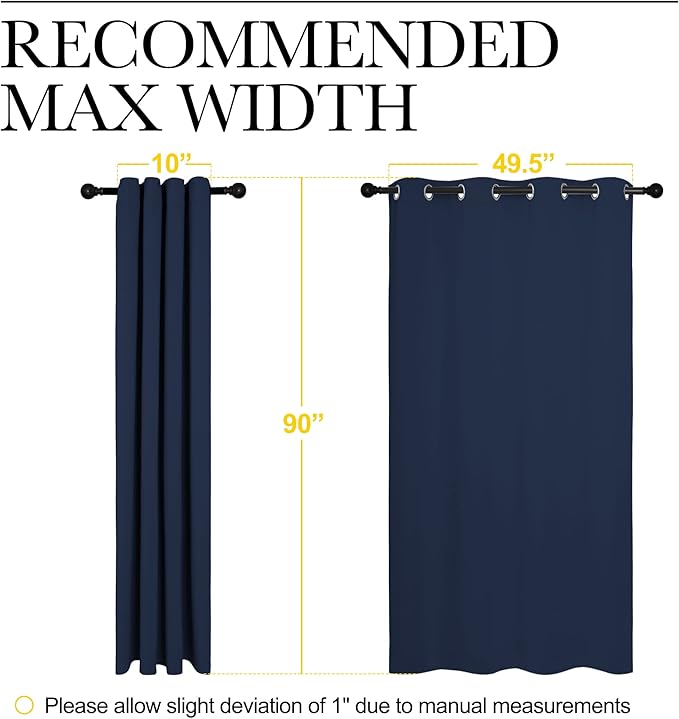 NICETOWN Navy Blackout Curtains