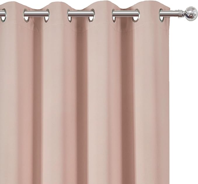 LEMOMO Blush Thermal Blackout Curtains/52 x 95 Inch/Set of 2 Panels Room