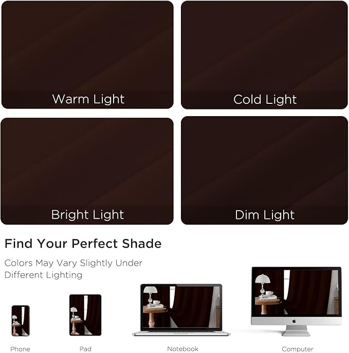 CUCRAF Blackout Curtains 45 inch Length 2 Panels Set, Rod Pocket Room Darkening