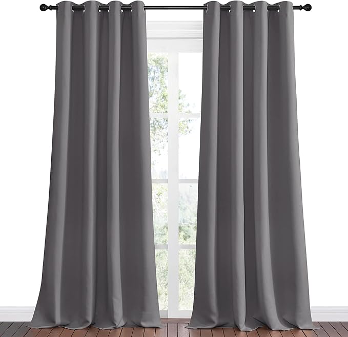 NICETOWN Bedroom Blackout Curtains Panels, 1 Pair, 55 inches by 102 Inch
