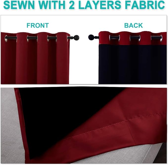NICETOWN 100% Blackout Short Curtains
