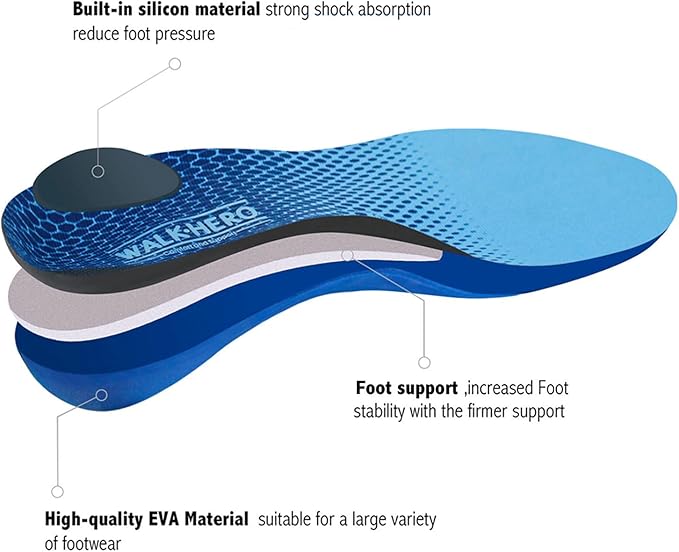 Plantar Fasciitis Feet Insoles Arch Supports Orthotics Inserts Relieve Flat Feet, High Arch (Mens 12-12 1/2 | Womens 14-14 1/2)
