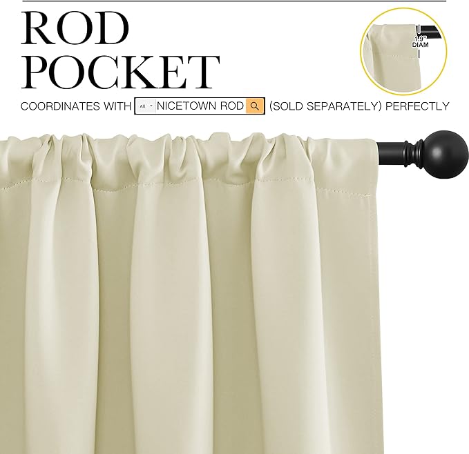 NICETOWN Kitchen Curtains, Short Blackout Curtains & Drapes, Small Window