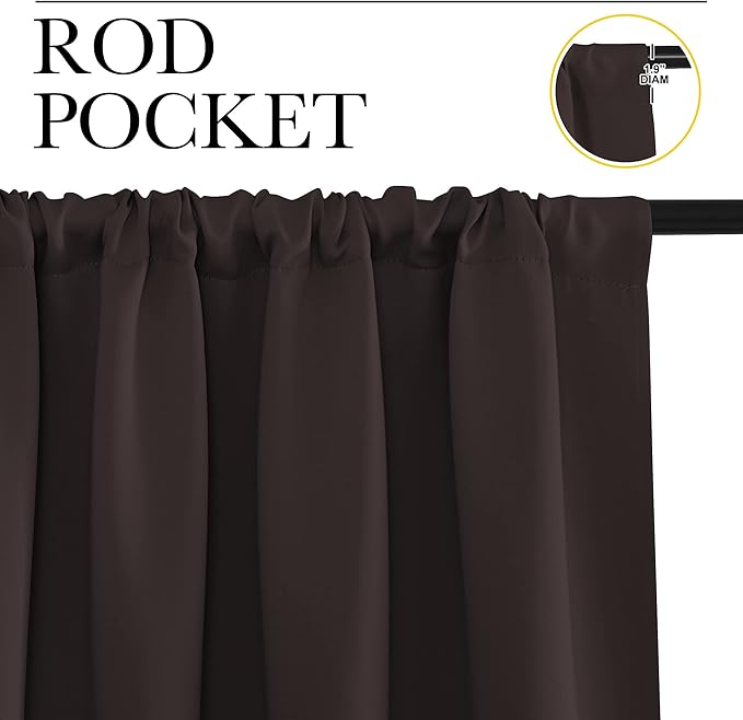 NICETOWN Blackout Curtains for RV Windows, Toffee Brown, 2 Panels, Room