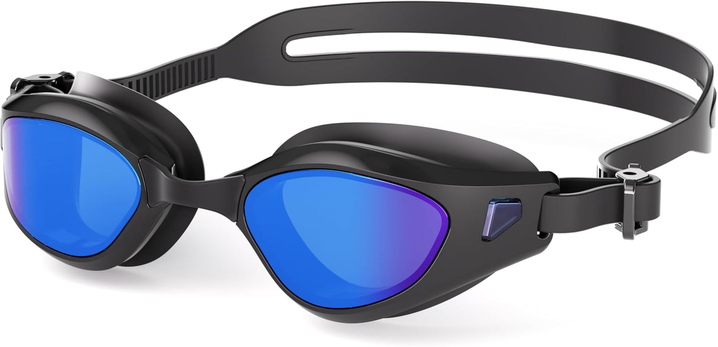Swimming Goggles, No Leaking Swim Pool Goggles for Adults with Fog-Resistant, UV-Blocking Lenses for Men Women Youth