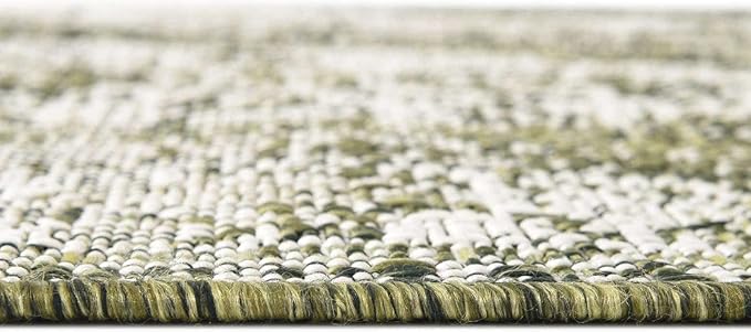 Unique Loom Outdoor Traditional Collection Area Rug - Valeria (10' x 13' 1" Rectangle, Green/ Light Green)