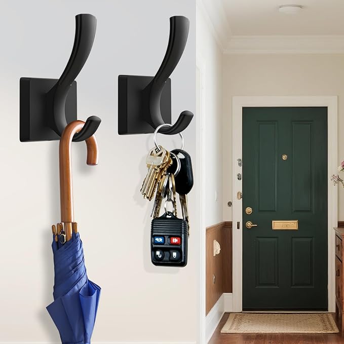 TOFIIGREM Black Towel Hooks Coat Hook, Towels Robe Holder