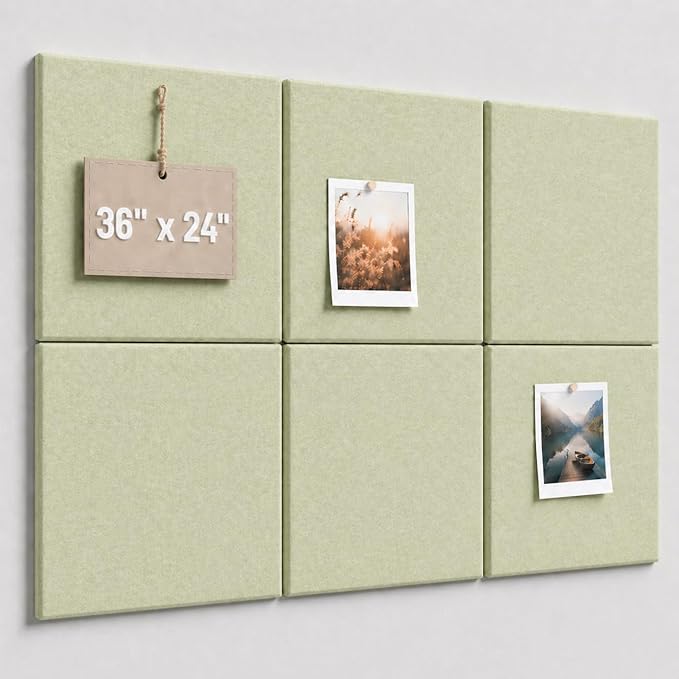 Large Cork Boards for Walls – 36" x 24" Self Adhesive Felt Wall Tiles