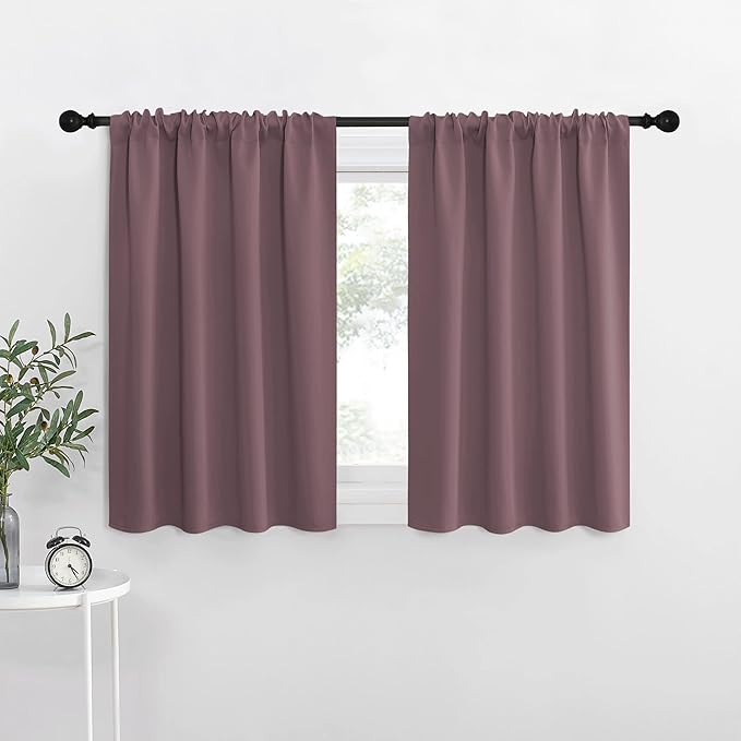 NICETOWN Kitchen Curtains, Dry Rose, Short Blackout Curtains & Drapes, Thermal