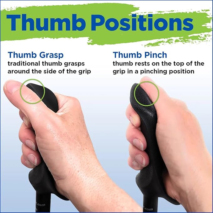 York Nordic Motivator Walking Poles for Balance and Rehab - Patented Stability Grips - Lightweight, Adjustable, and Collapsible - 2 Pieces Adjustable w/flip Locks - Heights 4'6" up to 6'2" - 230 lbs