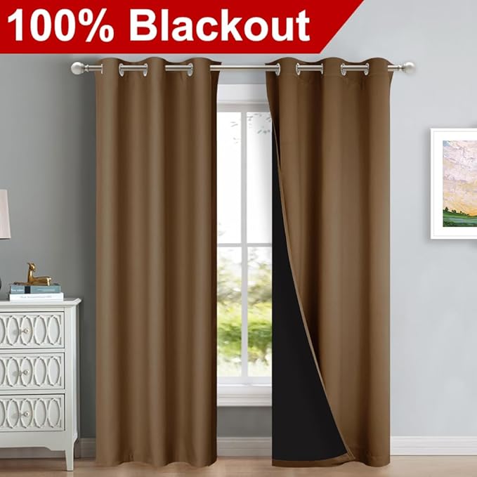 NICETOWN Blackout Curtains 84 inches Long, 2 Pieces, Full Light Blocking Drapes