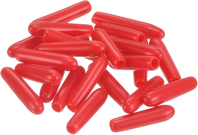 uxcell 20pcs Rubber End Caps 1.5mm ID Vinyl Round Tube Bolt Cap Cover Thread Protectors Red