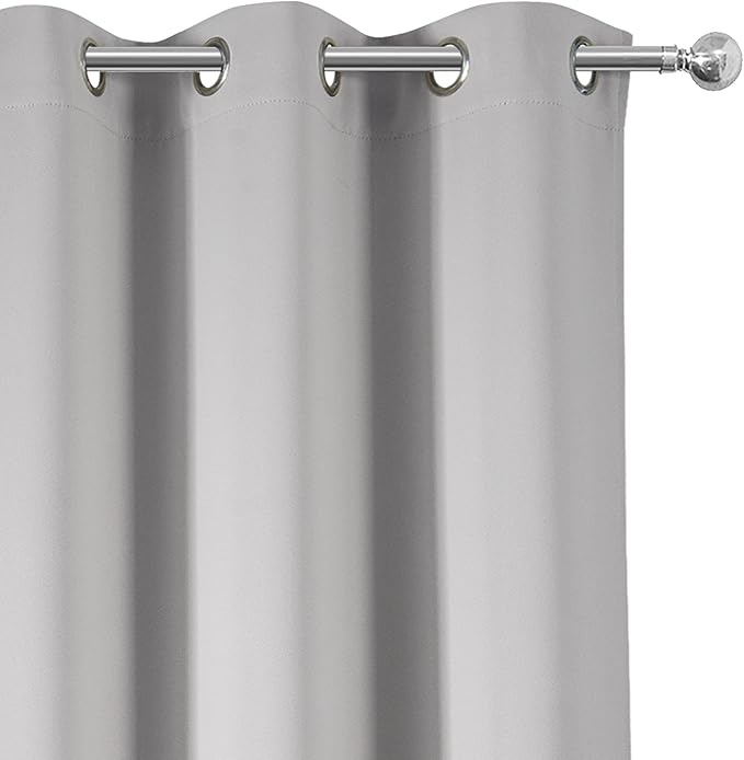 LEMOMO Light Grey Blackout Curtains 34 x 63 Inch Length/Set of 2 Curtain