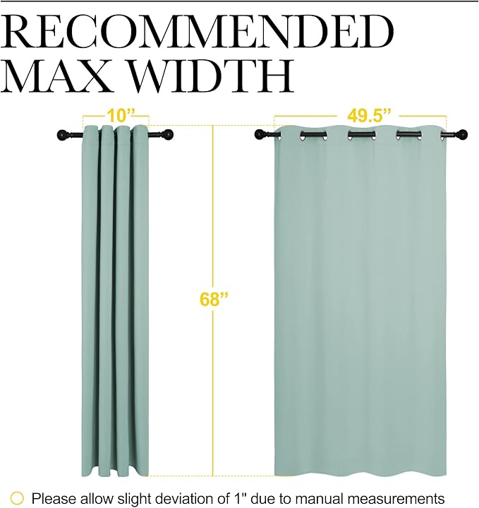 NICETOWN Bedroom Curtain Panels Blackout Draperies, Thermal Insulated Solid
